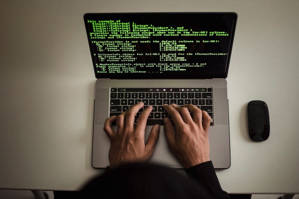 Developer building a business website and mobile app